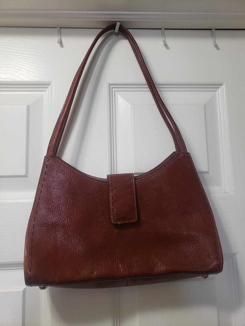 Fossil Chestnut Brown Leather Shoulder Bag